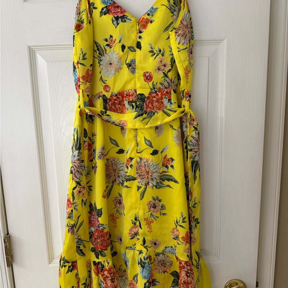 Yellow Floral Women's Summer Dress - Picture 4 of 4